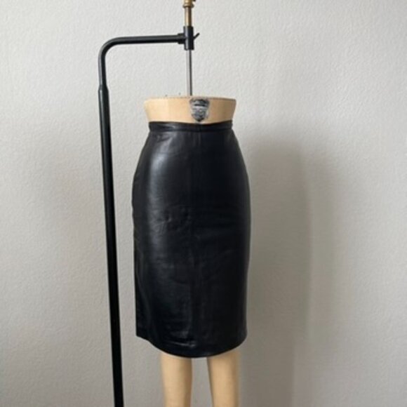 Leather Midi Pencil Skirt Size Small - Picture 2 of 8